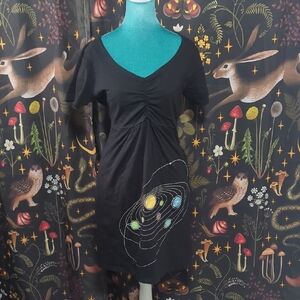 Black Dress with Solar System Design